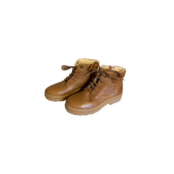 🆕 Zara Tan and Cream Sherpa Lined Booties - Girl’s Size 32 - Picture 1 of 9